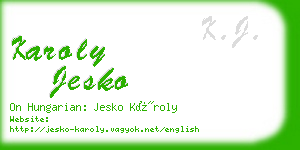 karoly jesko business card